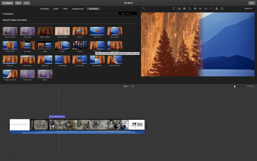 How to detach audio in imovie editor?